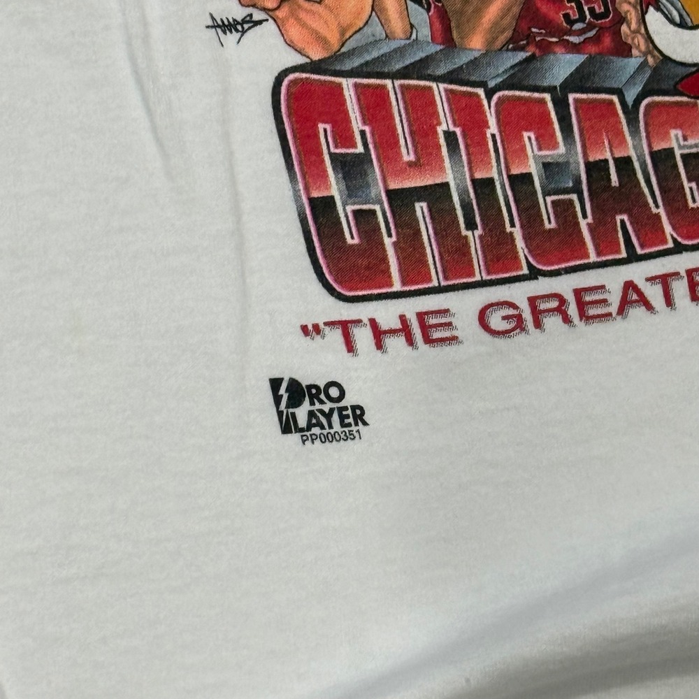 Vintage 1996 Chicago Bulls NBA Finals Champions Pro Player T-Shirt Mens XL - Picture 5 of 6